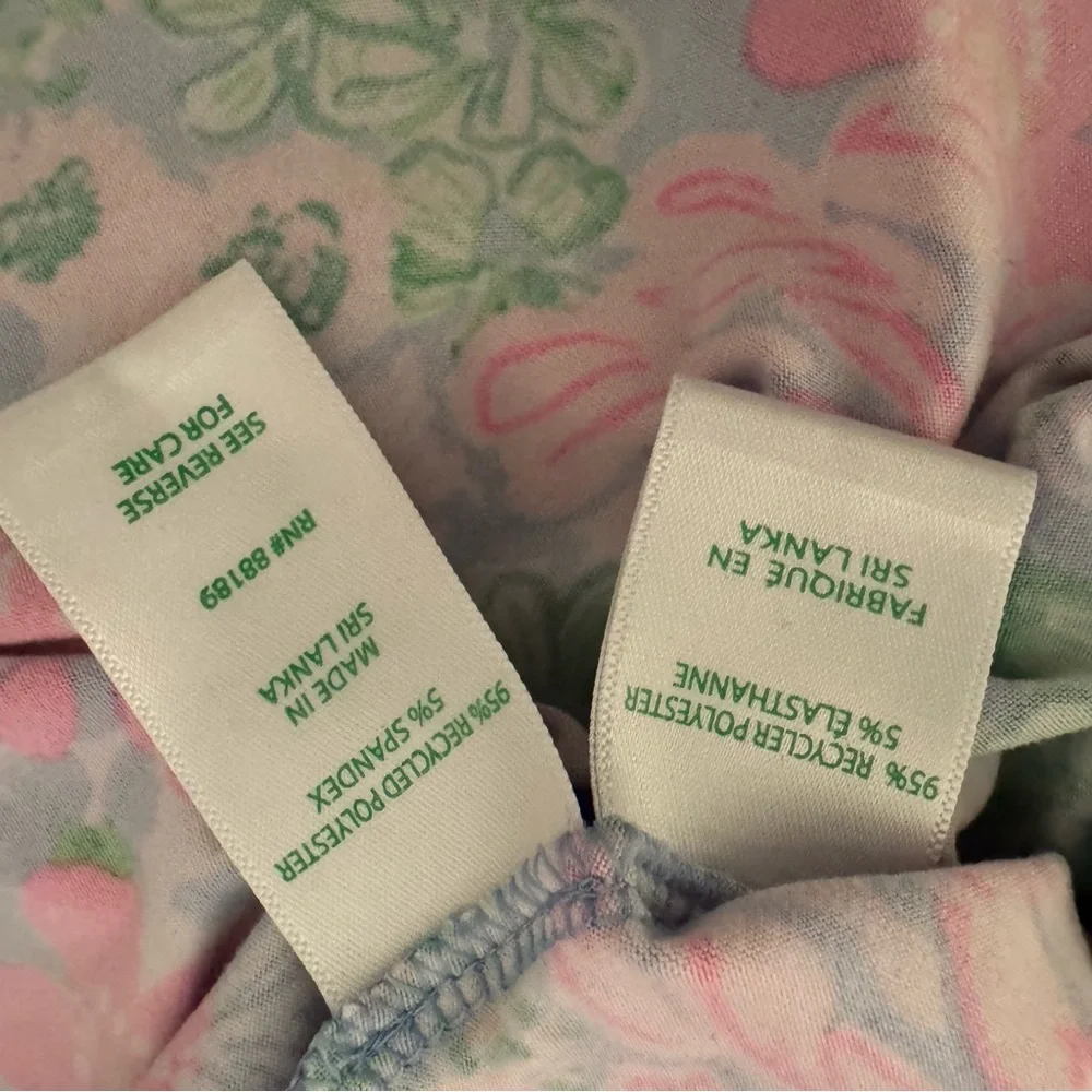 Lilly Pulitzer PJ Knit Henley Long Sleeve Top Pink and Blue Floral Size Small - Picture 7 of 7